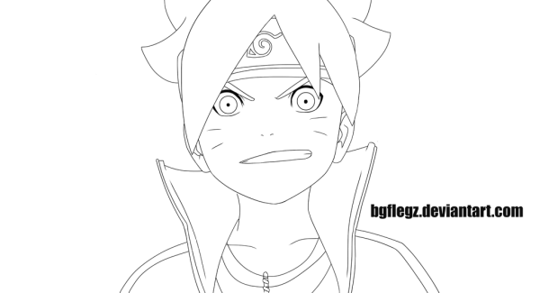 Раскраски Наруто и Боруто