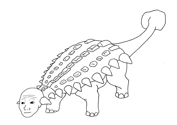 Раскраски для детей динозавры Анкилозавр