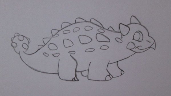 Пошаговое рисование Анкилозавр