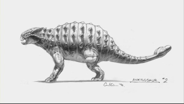 Анкилозавр карандашом