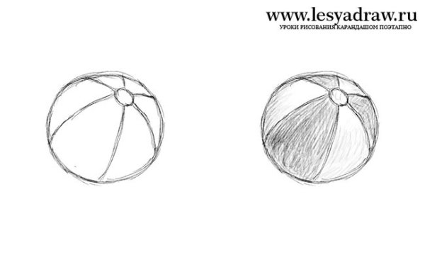 Мячик рисунок карандашом