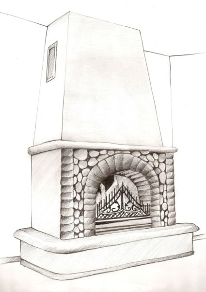 Камин эскиз