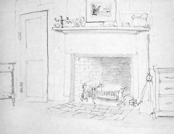 Нарисованный камин