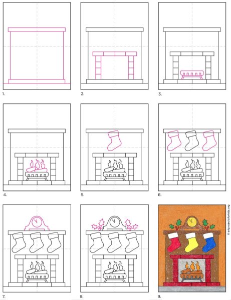 How to draw Fireplace