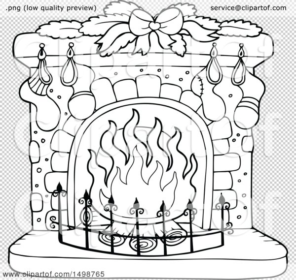 Камин раскраска