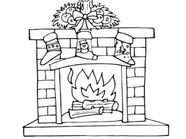 Камин раскраска для детей