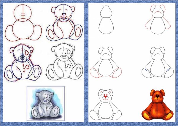 Рисунки девочек по этапам