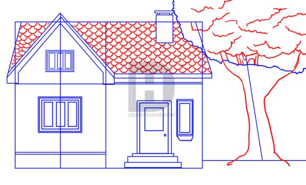 Рисунки домов карандашом для начинающих