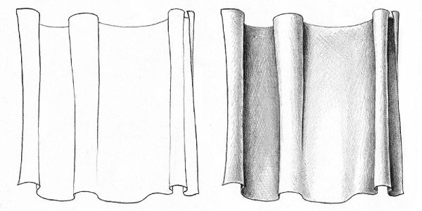 Рисование складок на ткани