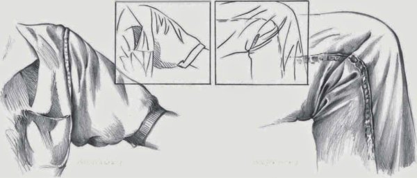 Складки на одежде карандашом