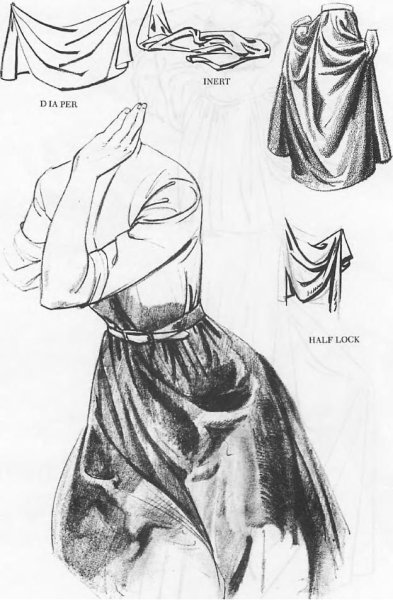 Складки платья прорисованные