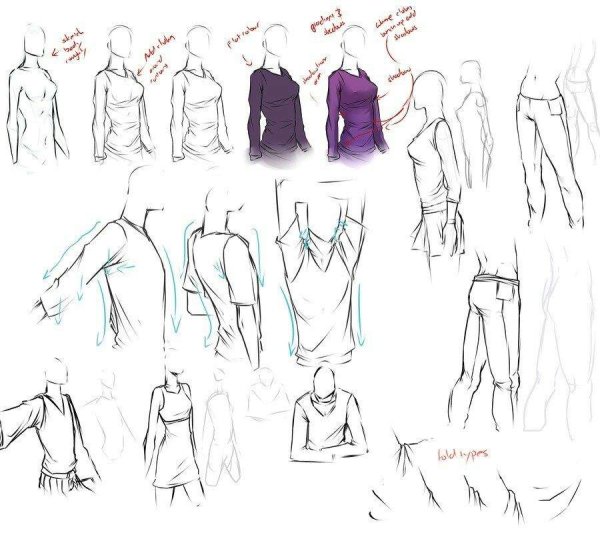 Туториал по рисованию складок на одежде