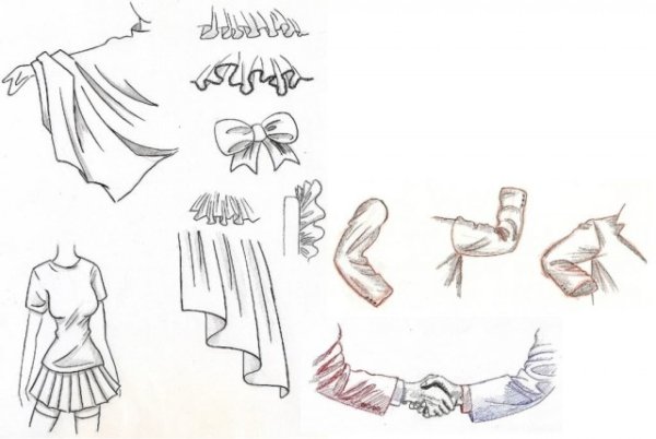 Складки на одежде аниме