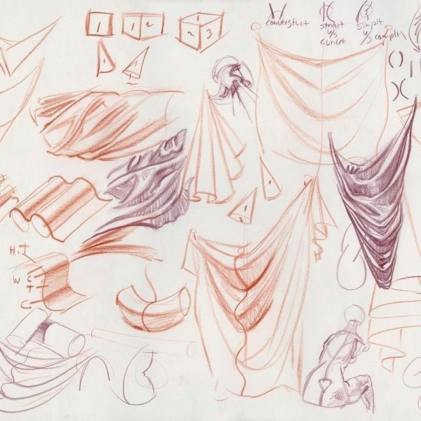 Драпировка ткани для рисования