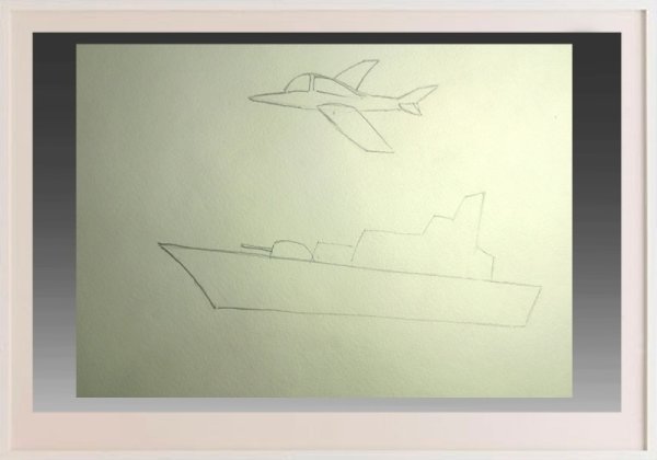 Рисование военный корабль поэтапно для детей