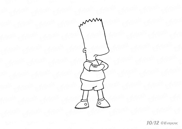 Симпсоны поэтапное рисование барт