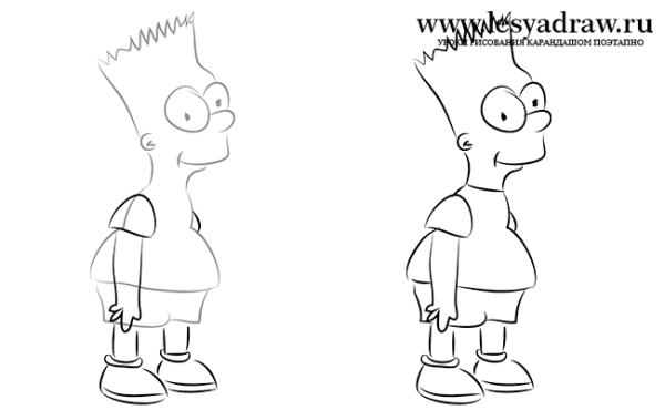 Лёгкие рисунки барт симпсон
