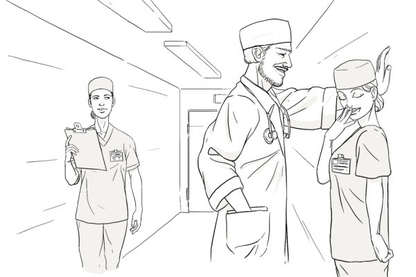 Раскраски врач в больнице