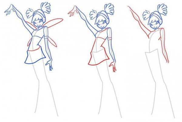 Нарисовать фею Винкс поэтапно