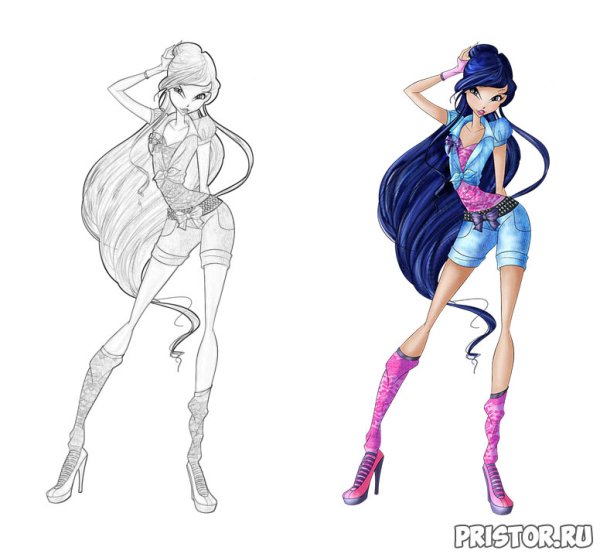 Муза с длинными волосами