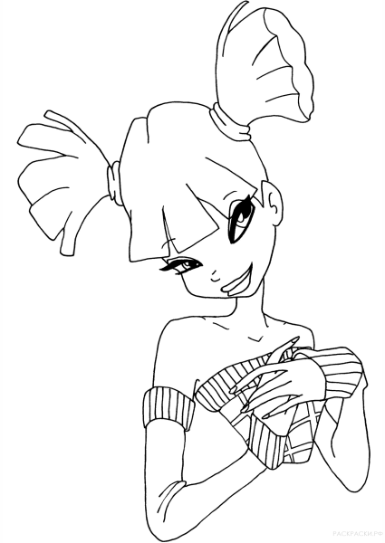 Раскраска феи Винкс Муза