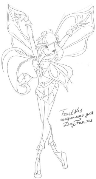 Клуб Винкс нарисовать флору