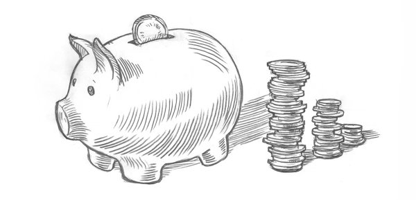 Свинья копилка черно белая