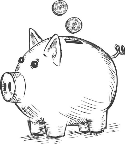 Свинья копилка черно белая