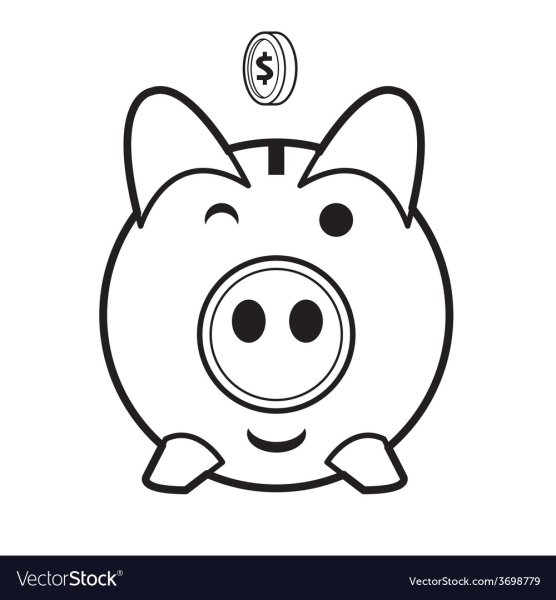 Раскраска копилка поросенок