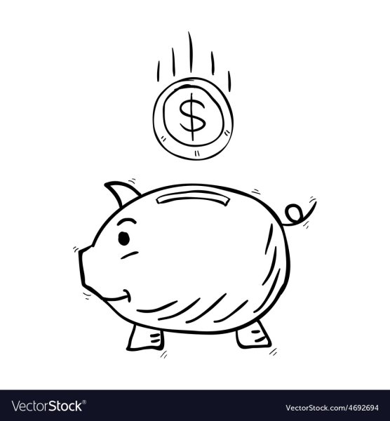 Копилка свинья срисовка