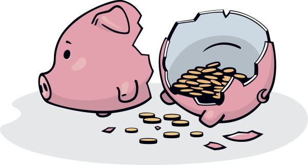 Разбитая свинья копилка