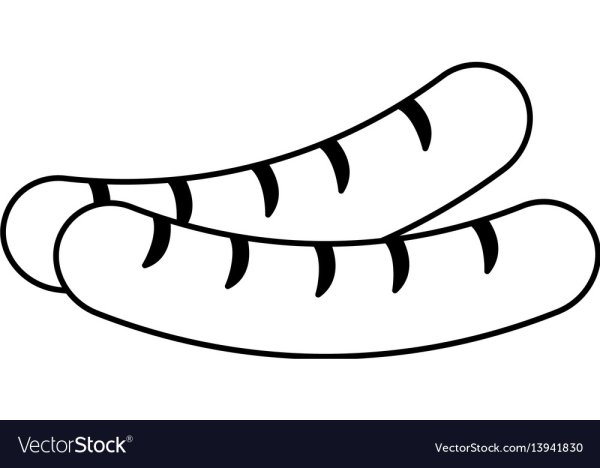 Сосиска гриль рисунок