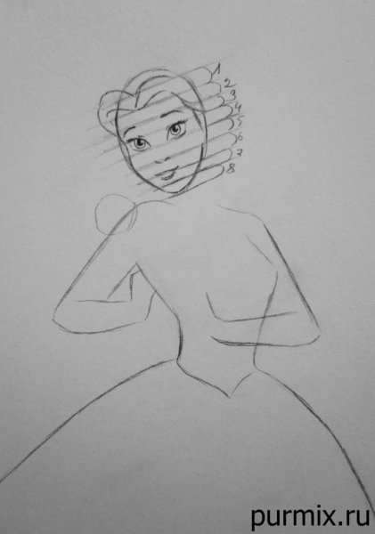 Красавица и чудовище карандашом