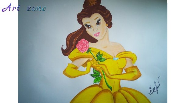 Нарисовать Белль пошагово