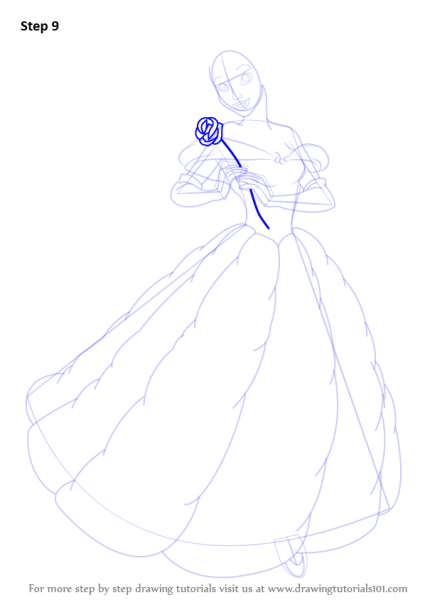 Лицо Белль поэтапно