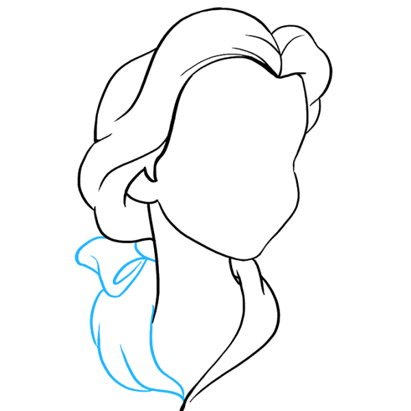 Поэтапный рисунок принцессы Бель