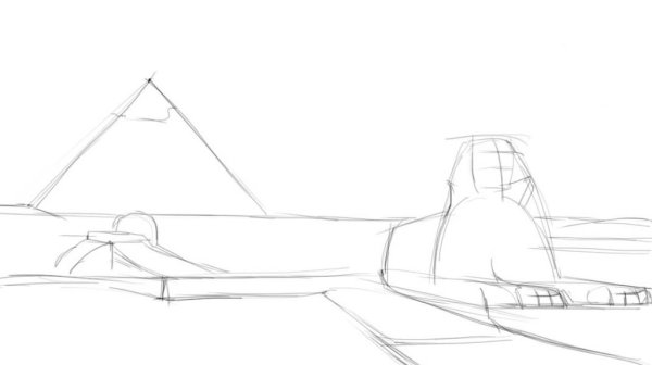 Нарисовать Египет карандашом поэтапно