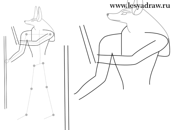 Анубис рисунок карандашом поэтапно