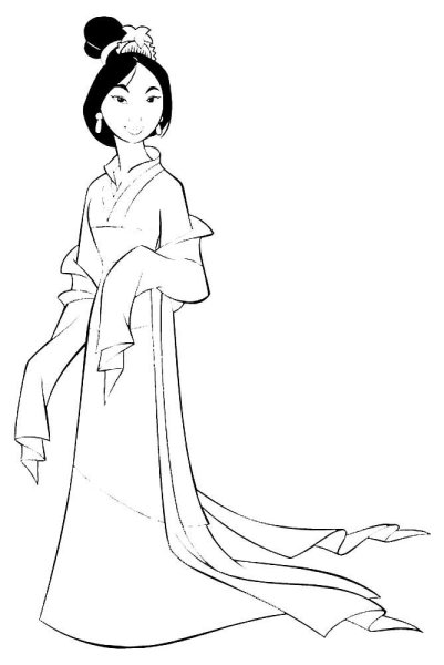 Раскраска Дисней Мулан