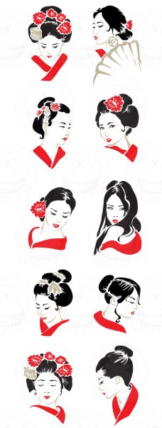 Китайские прически арт