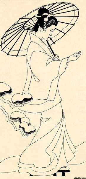 Контурные рисунки в японском стиле