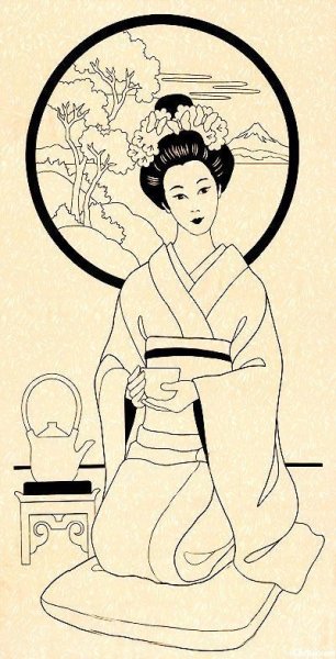 Японская чайная церемония рисунок