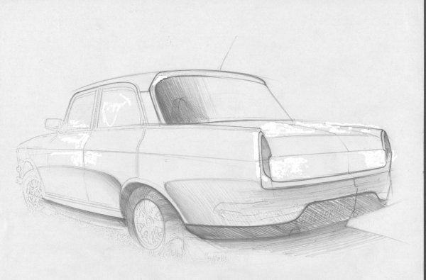 Волга рисунок карандашом