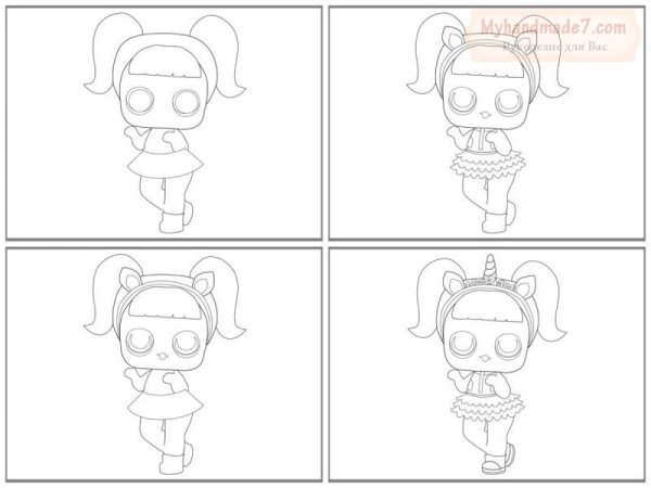 Куколки ЛОЛ рисование пошаговый