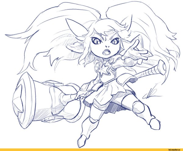 Раскраска League of Legends Поппи