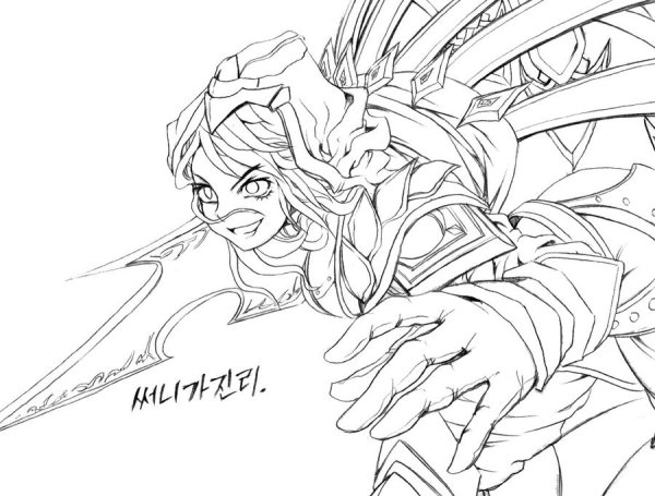 Раскраска League of Legends Моргана