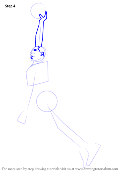 Как нарисовать баскетболиста с мячом по схеме