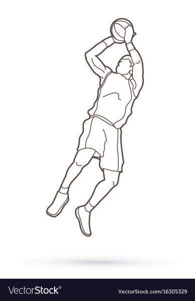 Баскетболист в движении рисунок