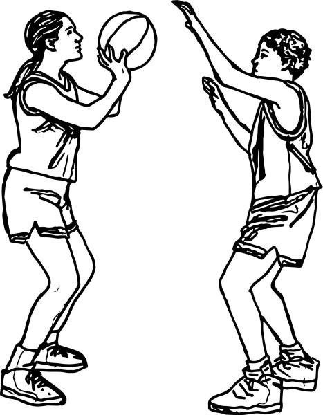 Зарисовка игры в баскетбол