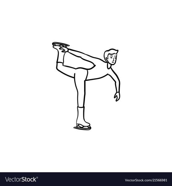 Фигуристы карандашом в прыжке